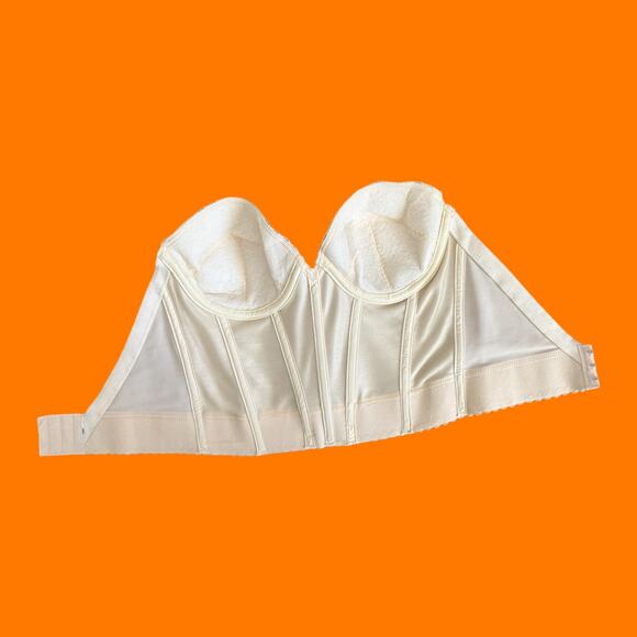 90's vintage cream satin bustier corset XS SMALL - Picture 9 of 11